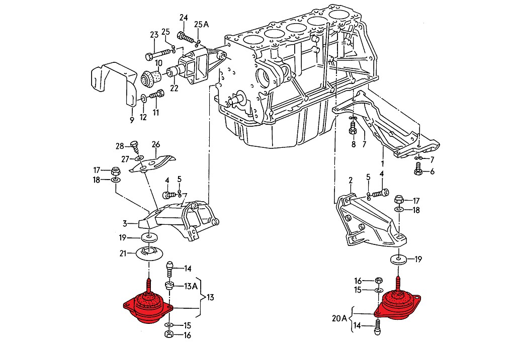 Verkline Engine mounts for Audi 5-cylinder – Track Hardness - Image 3