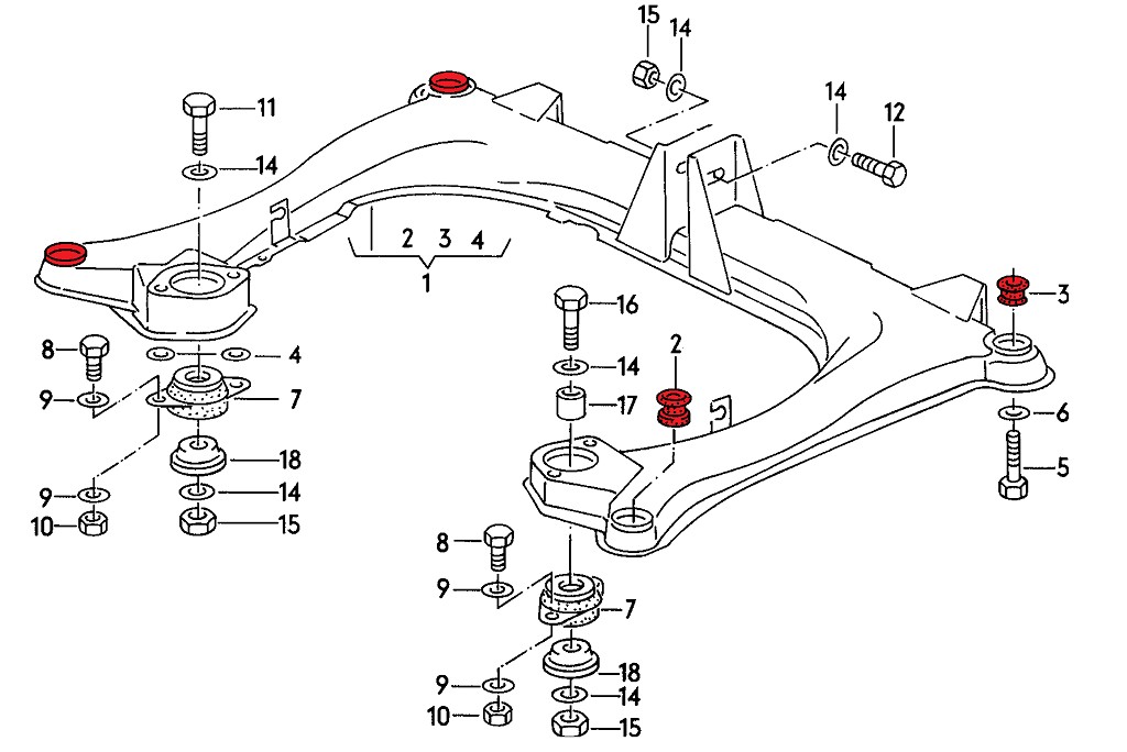 Verkline Polyurethane Subframe Bushings B4 – M12 – Street Hardness - Image 3