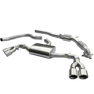 Audi TT 1.8 & 2.0 TFSI (2WD) Quad Exit TailPipes (07-11) Turbo Back System (Sports Cat)