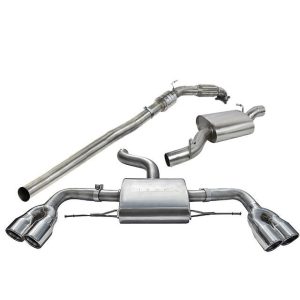 Audi TTS (Quattro) Quad Exit Tail Pipes (08-14) Turbo Back System (Sports Cat & Resonated)