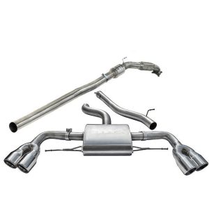 Audi TTS (Quattro) Quad Exit Tail Pipes (08-14) Turbo Back System (Sports Cat & Non-Resonated)