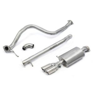 Ford Fiesta Mk8 1.0T EcoBoost (17 -) Cat Back System (Non Resonated) - ST Style Twin Exit