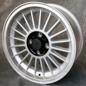 Maxilite Alpina style wheels 6x15 silver/black centre