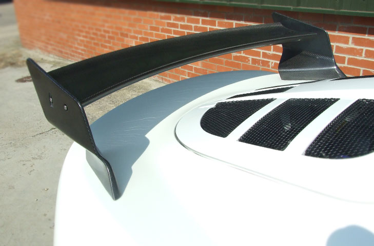 Lotus Exige S2 2010 Motorsport Carbon Rear Wing Kit (Curved) - 225mm Chord, Adjustable - Image 2