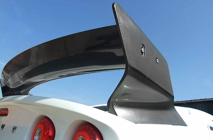 Lotus Exige S2 2010 Motorsport Carbon Rear Wing Kit (Curved) - 225mm Chord, Adjustable - Image 6