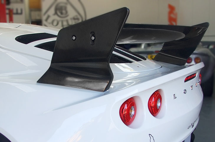 Lotus Exige S2 2010 Motorsport Carbon Rear Wing Kit (Curved) - 225mm Chord, Adjustable - Image 7