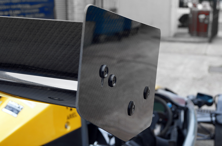 REVERIE Ariel Atom 3 Dual-Element Carbon Rear Wing (Straight) - 225/130mm Chord x W1360mm, Adjustable - Image 5