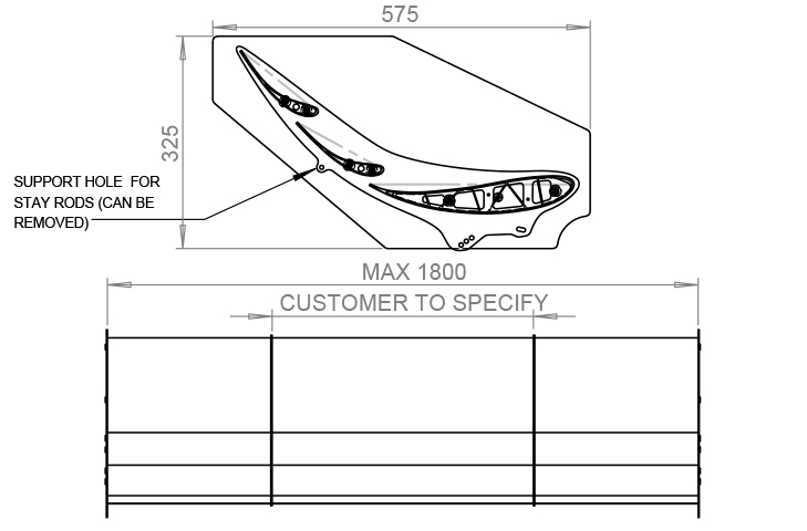 Reverie 310LD+150+150mm Triple Element Rear Wing Kit Bottom Mounted - Image 2